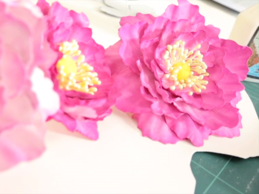 Hat Academy Online Tutorial  D12  "Peony Leather Flowers" -Leather for Lesson - Exquisite Leather by Cherryl McIntyre, Brisbane Australia